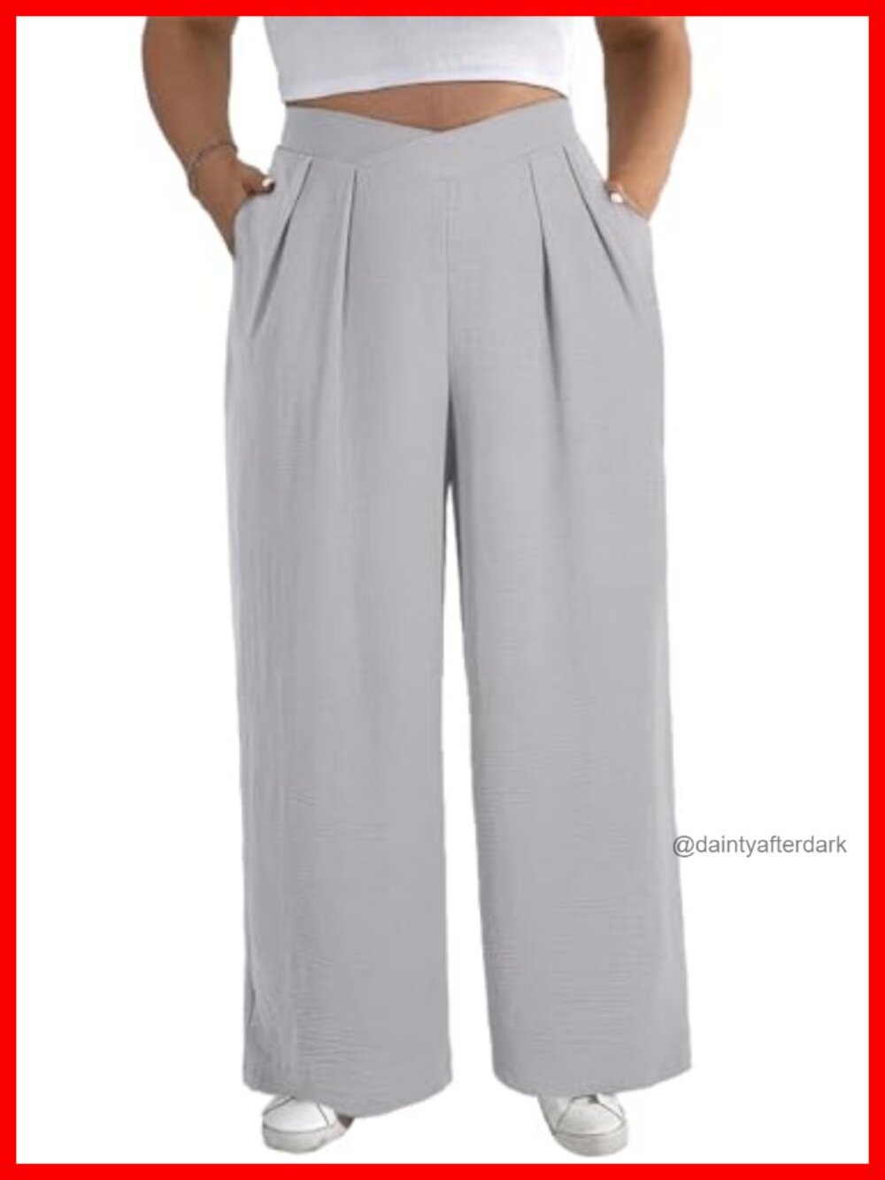 Plus Size Wide Leg Work Pants High Waist Pleated Palazzo Trousers